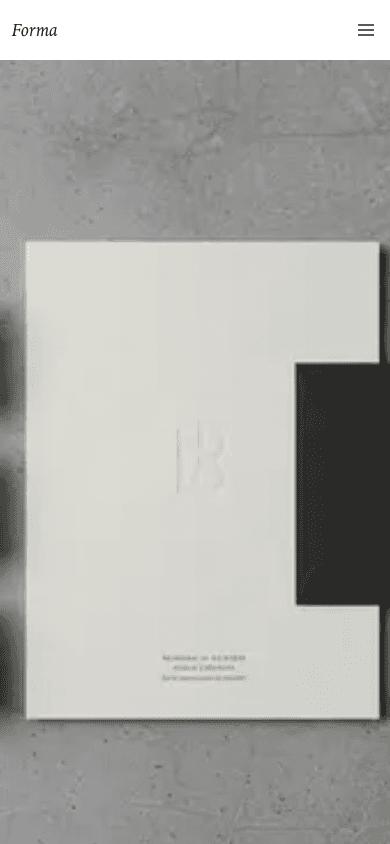 Editorial-stream concept: restrained brand studio landing — mobile view