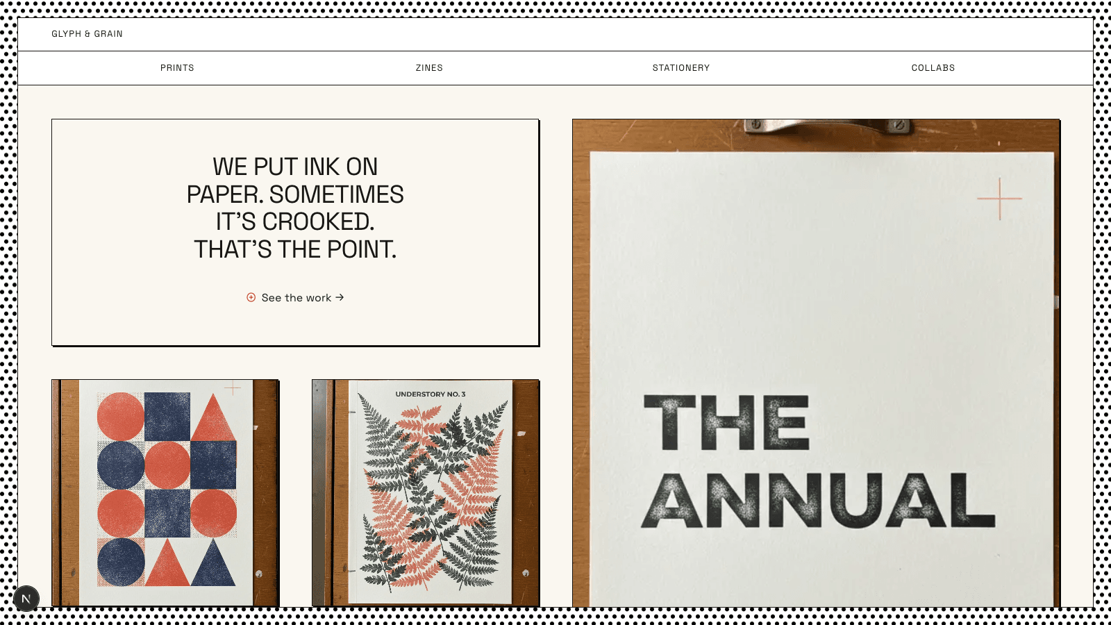 Framed-grid concept: print-led editorial showcase