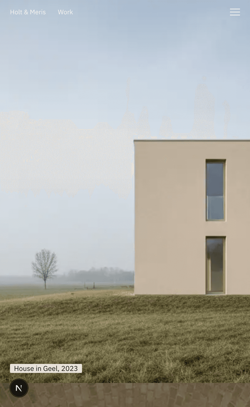 Full-bleed-stack concept: atelier-style portfolio — mobile view