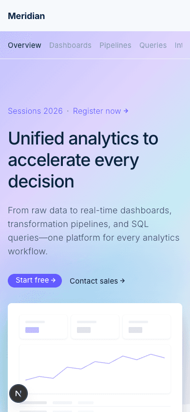 Conversion-forward concept: editorial landing page with refined typography — mobile view
