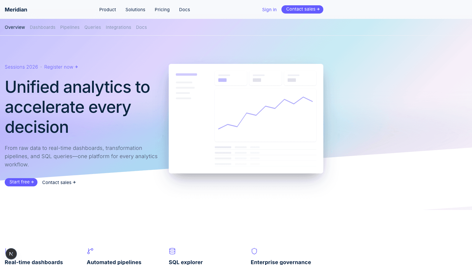 Conversion-forward concept: editorial landing page with refined typography