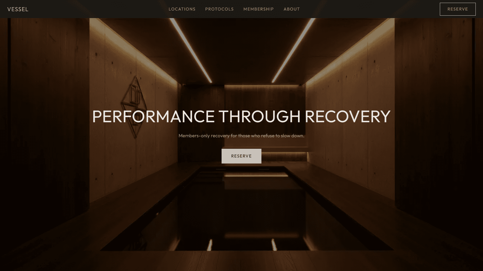 Wellness-grid concept: performance recovery landing